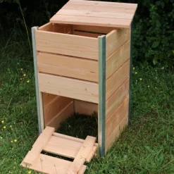 MON PETIT POTAGER Composteur steel en bois 50 x 45 cm - 148 L