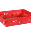 Discount CAV SERVICE Corbeille Sofia en carton rouge - 34 x 21 x 8 cm