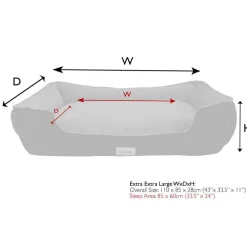 Clearance SCRUFFS Couchage orthopédique pour chien coloris gris Harvard - Taille XXL 110 x 82 x 22 cm