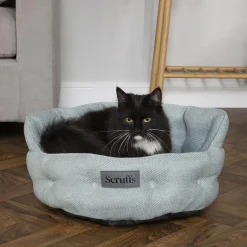 SCRUFFS Couchage pour chat ou petit chien coloris vert lit rond Seattle - Ø 45 cm