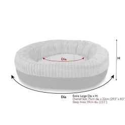 Sale SCRUFFS Couchage pour chien coloris gris corbeille ronde Ellen - Taille XL Ø 75 cm