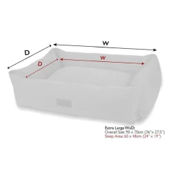 Outlet SCRUFFS Couchage pour chien coloris gris corbeille Ellen - Taille XL 90 x 70 x 18 cm