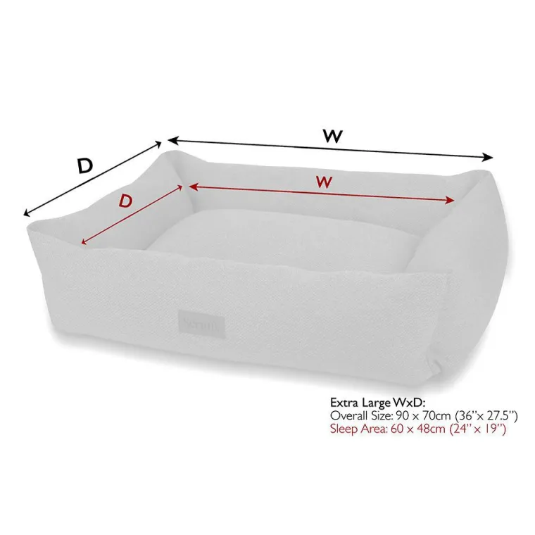 Outlet SCRUFFS Couchage pour chien coloris gris corbeille Ellen - Taille XL 90 x 70 x 18 cm