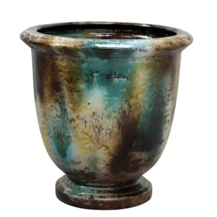 Hot POTERIE GOICOECHEA Coupe émaillée coloris jaspe Ederra - Ø 46 x H 48 cm