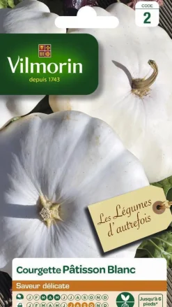 Sale VILMORIN Courgette Pâtisson Blanc - graines à semer
