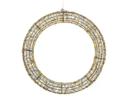 Clearance KAEMINGK Couronne noire à 720 micro-LED blanc orangé pour extérieur - Ø 58 cm