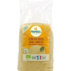 Hot PRIMÉAL Couscous bio demi-complet origine France - 1 kg