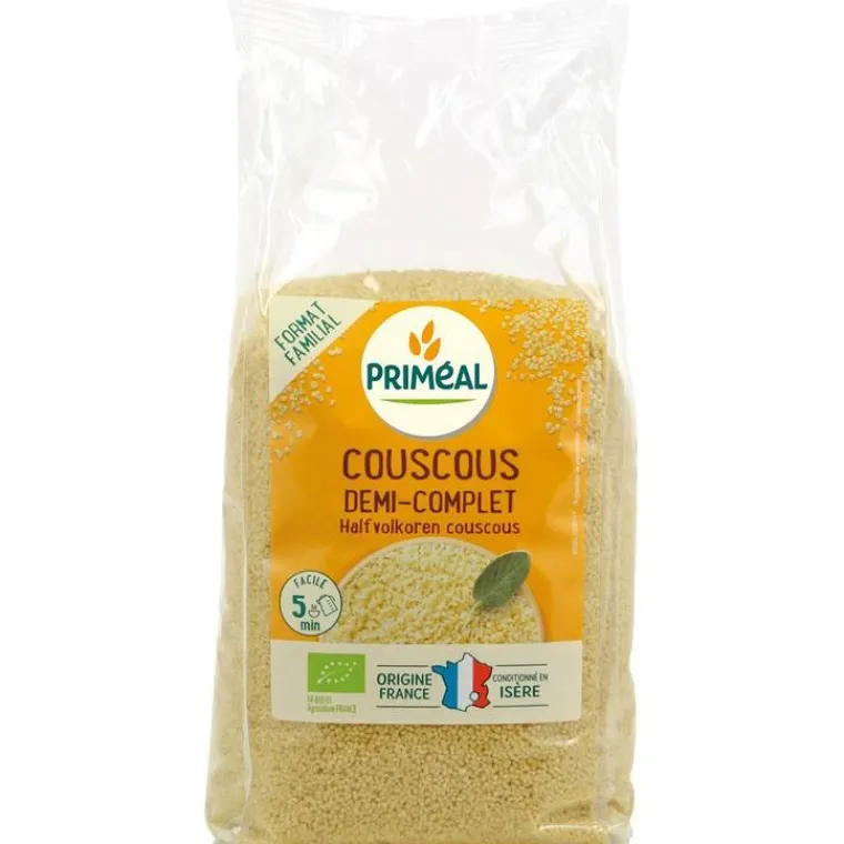 Hot PRIMÉAL Couscous bio demi-complet origine France - 1 kg