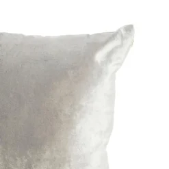 Hot Coussin carré en coton velours gris bleu uni - 50 x 50 cm