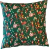 Outlet SAFECO Coussin carré vert en coton à motifs rouges et blanc Farceur - 45 x 45 cm