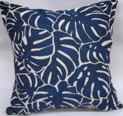 Sale SAFECO Coussin décoratif carré en coton coloris bleu Anthea - 45 x 45 cm
