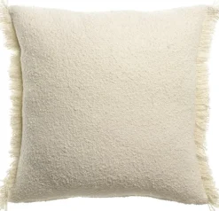 Hot WINKLER Coussin décoratif carré Jane coloris blanc en coton - 45 x 45 cm