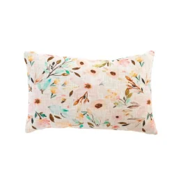 Hot Coussin décoratif en coton coloris multicolore avec un motif fleuri aquarellé – 50 x 30 cm