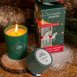 Best MY JOLIE CANDLE Cracker surprise bougie et bombe de douche senteur sapin Noël 2025 – 5,7 x 5,7 x 7 cm