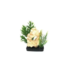 Online LABEO Céramique avec 1 trou et 2 plantes artificielles 18 cm
