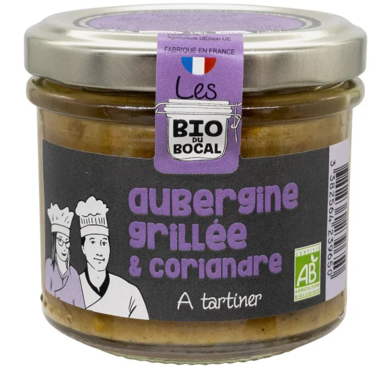 Outlet LES BIO DU BOCAL Crème à tartiner aubergine et coriandre bio Ducs de Gascogne - 90 g