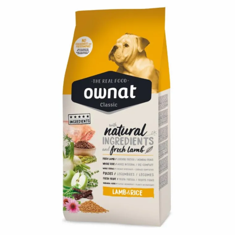 New OWNAT Croquette pour chien adulte à l'agneau Lamb & Rice - 4 kg