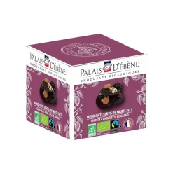 Outlet PALAIS D'ÉBÈNE Cube mendiants chocolat noir cacao bio Palais d'Ebène - 60 g
