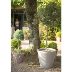 New POTERIE GOICOECHEA Cuvier contemporain en terre grise H 52 x Ø 53 cm