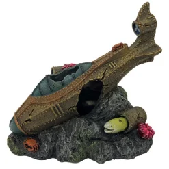 Clearance EUROPET Décor sous marin coulé Jules Verne coloris multicolore en résine de polyester