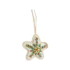 Clearance Décoration à suspendre étoile en coton crème - Ø 5 cm