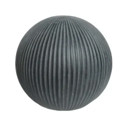 Clearance DECORIS Décoration d'extérieur en fibre d'argile forme boule coloris anthracite - Ø 31,50 x H 29,50 cm