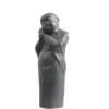 SEDA Décoration pour jardin aquatique coloris noir en pierre reconstituée figurine moine debout - 80 cm