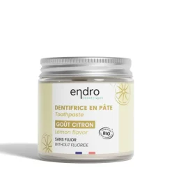 Sale ENDRO COSMÉTIQUES Dentifrice en pâte bio goût citron en pot en verre - 185 g