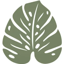 FERMOB Dessous de plat en acier coloris vert cactus Monstera - 24 x 22 cm