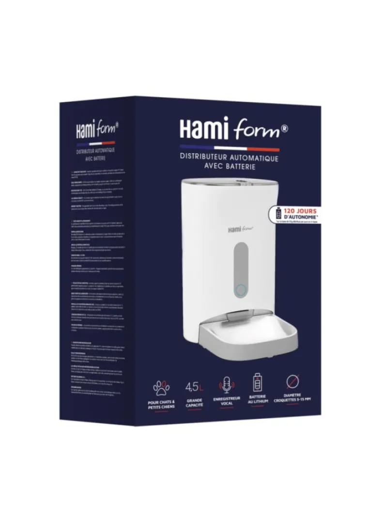 Outlet HAMIFORM Distributeur automatique de croquettes pour chat et petit chien coloris blanc Hami form - 4,5 L