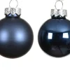 New KAEMINGK Ensemble de 20 boules en verre brillant et mat bleu nuit - Ø 6 cm