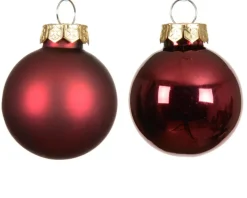 Clearance KAEMINGK Ensemble de 20 boules en verre brillant et mat bordeaux - Ø 6 cm