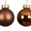 Clearance KAEMINGK Ensemble de 6 boules en verre brillant et mat espresso - Ø 8 cm