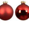 Clearance KAEMINGK Ensemble de 6 boules en verre brillant et mat rouge - Ø 8 cm