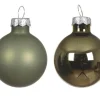 New KAEMINGK Ensemble de 6 boules en verre brillant et mat vert romarin - Ø 8 cm