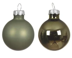 New KAEMINGK Ensemble de 6 boules en verre brillant et mat vert romarin - Ø 8 cm