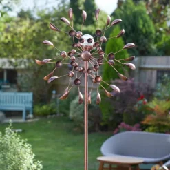 Outlet SMART GARDEN Eolienne solaire Breeze coloris marron en métal Smartgarden - 215 x 58 x 25 cm