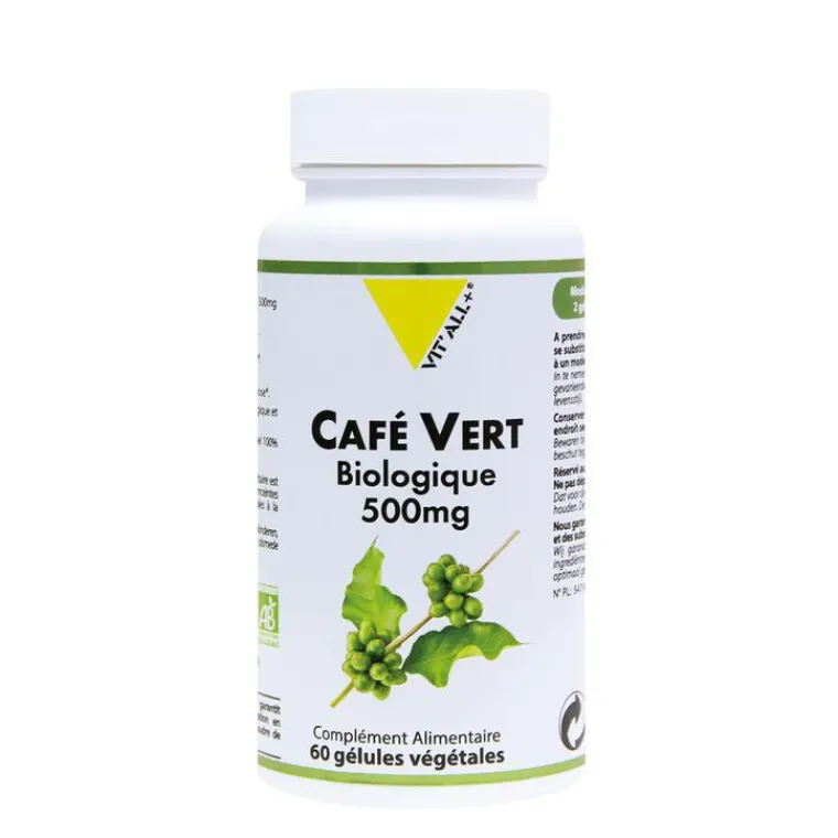 Clearance VIT'ALL+ Extrait standardisé de café vert bio en boite de 500 mg