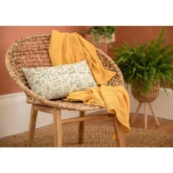 Sale Fauteuil coloris marron assise en teck et abaca - 78 x 78 x 80 cm