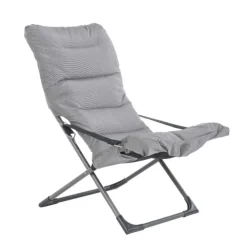 Hot FIAM Fauteuil en aluminium et toile Oléfine gris Fiesta Soft - 86/99 x 62 cm