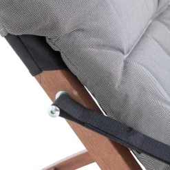 Clearance FIAM Fauteuil en bois et toile Oléfine gris Linda soft - 61/89 x 61 cm