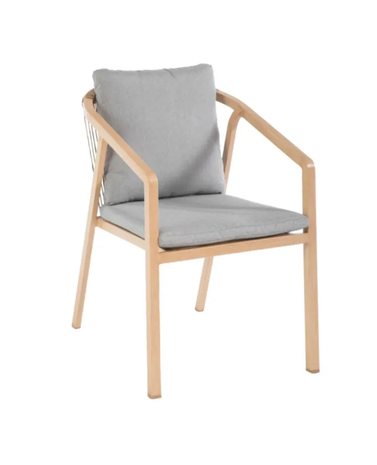 New Fauteuil Kentia coloris gris en aluminium - 67 x 56 x 80 cm