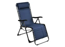 Sale Fauteuil relax basculant en graphite chiné bleu - PROLOISIRS Neo