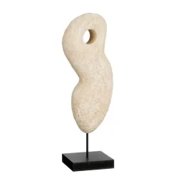 New EDELMAN Figure abstraite en ciment blanc - 13 x 10 x 36 cm