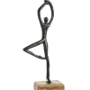 Figurine décorative ballerine coloris noir en aluminium et bois - 30 x 8 x 6,5 cm