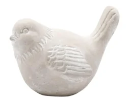 Clearance EDA Figurine oiseau coloris gris en ciment - 11 x 8 x 8 cm