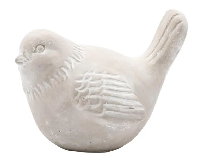 Clearance EDA Figurine oiseau coloris gris en ciment - 11 x 8 x 8 cm
