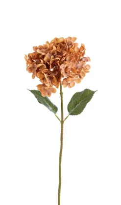 Sale NATURALYS Fleur artificielle en papier hortensia coloris orange - H 65 cm