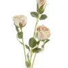 Online NATURALYS Fleur artificielle en papier tige avec 3 roses en bouton coloris blanc - H 61 cm