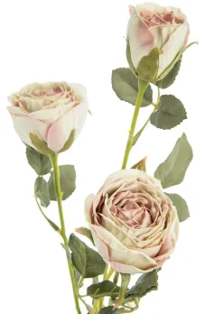 Online NATURALYS Fleur artificielle en papier tige avec 3 roses en bouton coloris blanc - H 61 cm